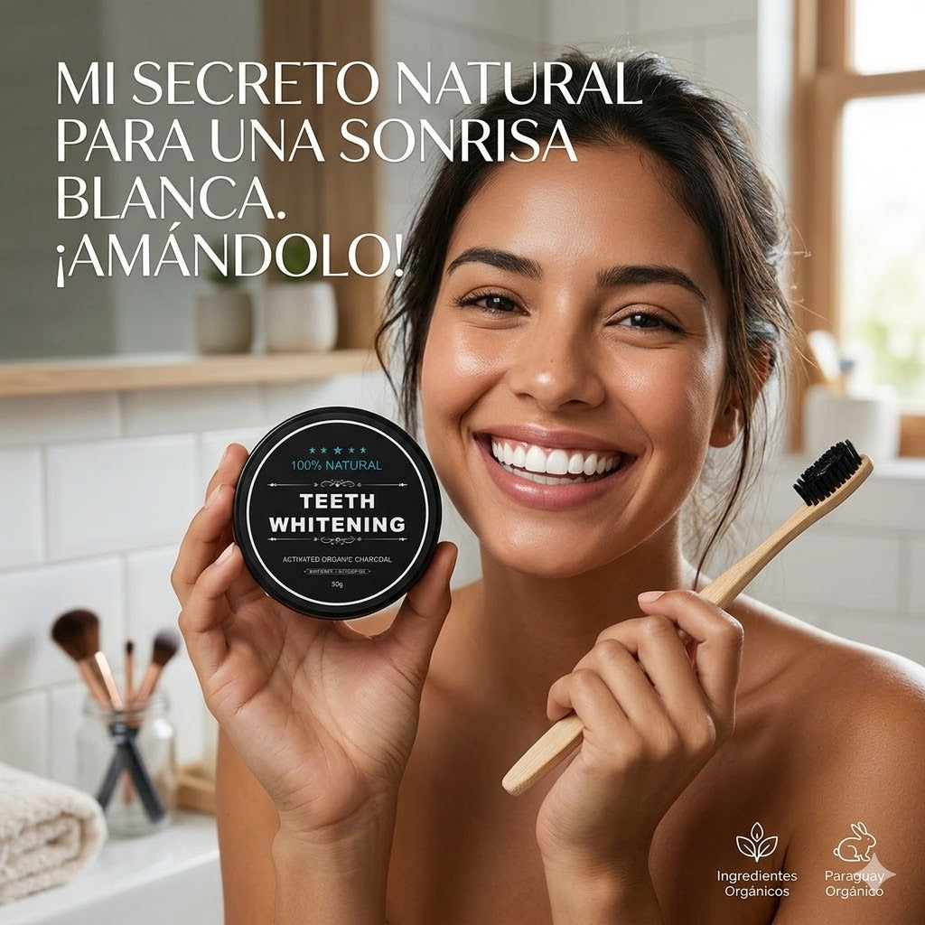 Theet Whitening - Polvo de Carbón Blanqueador Dental
