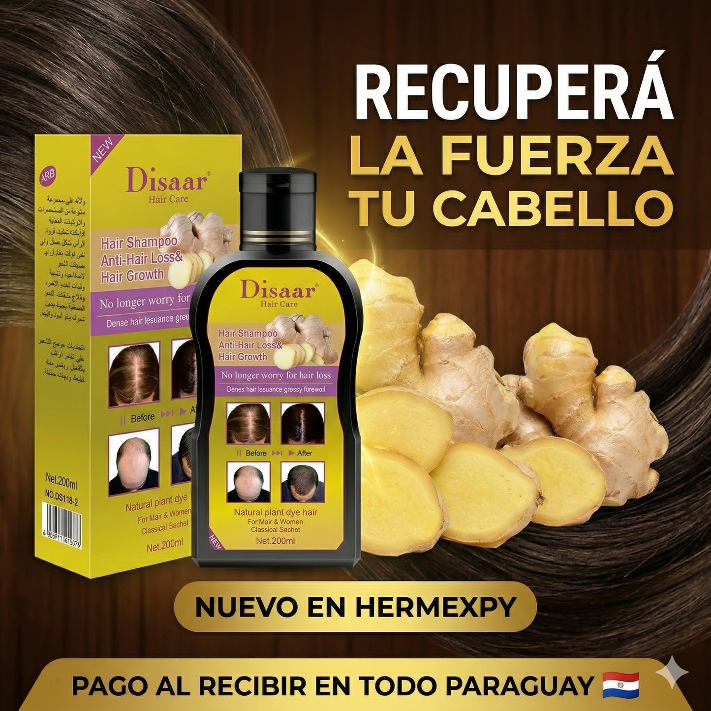 Shampoo Anticaida y Regeneradora de Cabello DISAAR