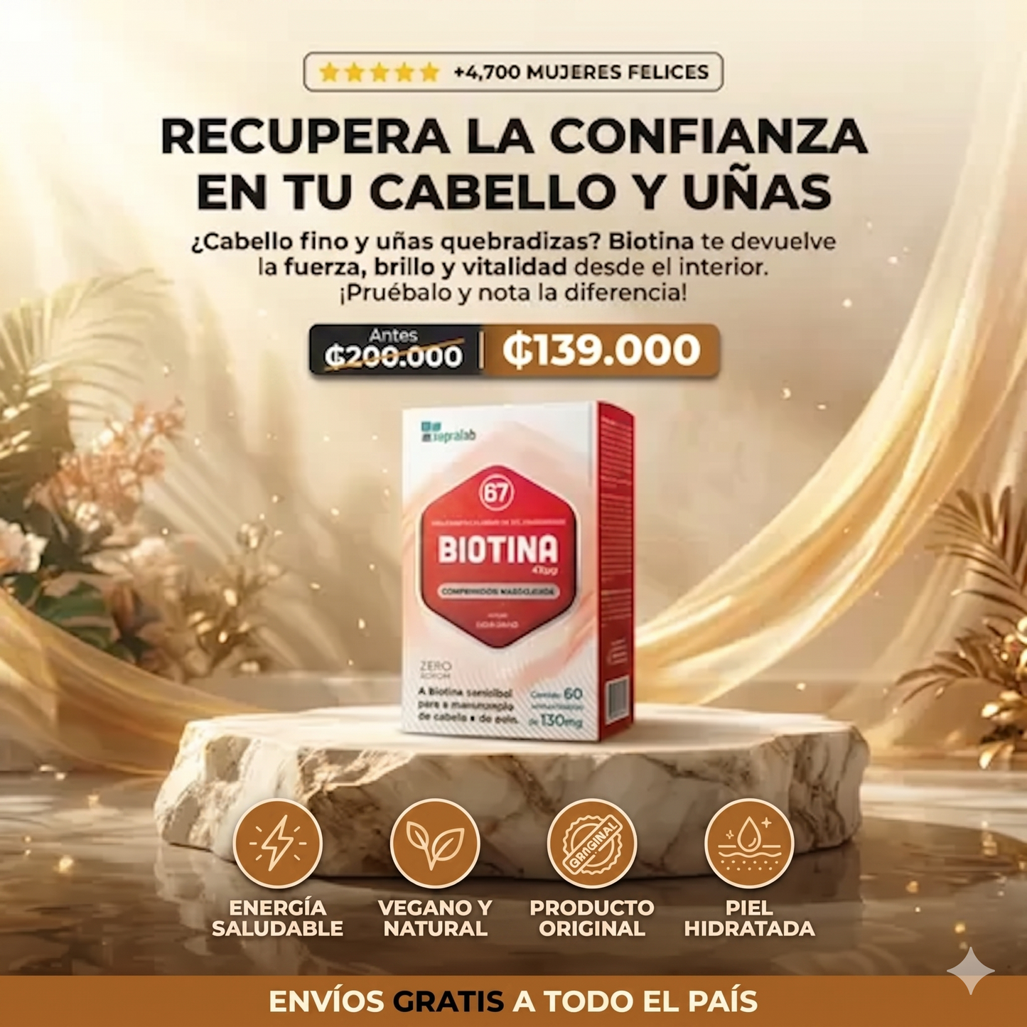 BIOTINA / El secreto para un cabello abundante y uñas de acero.